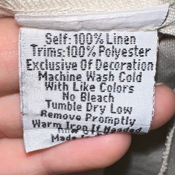 Johnny Was 100% Linen Boho Beige Embroidered Floral Tunic Tank Top Size Small - Picture 8 of 16